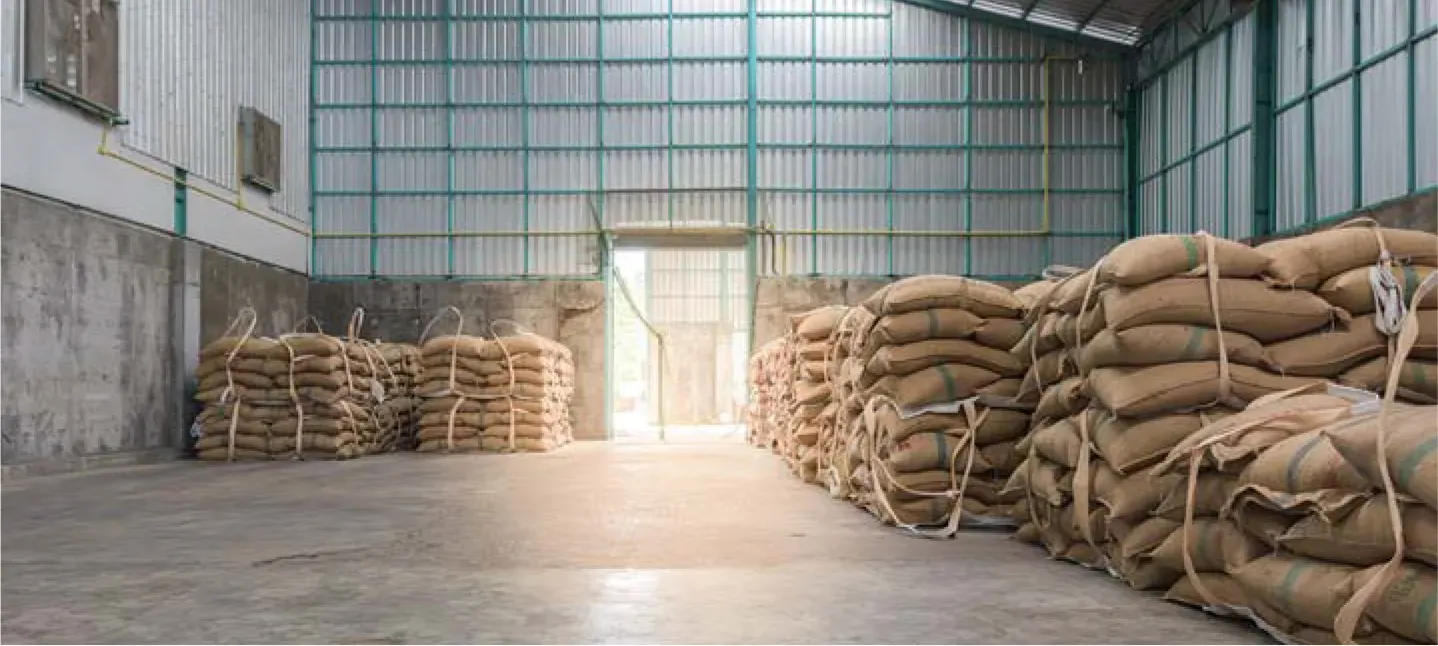 Covered godown storage facility in the warehousing network